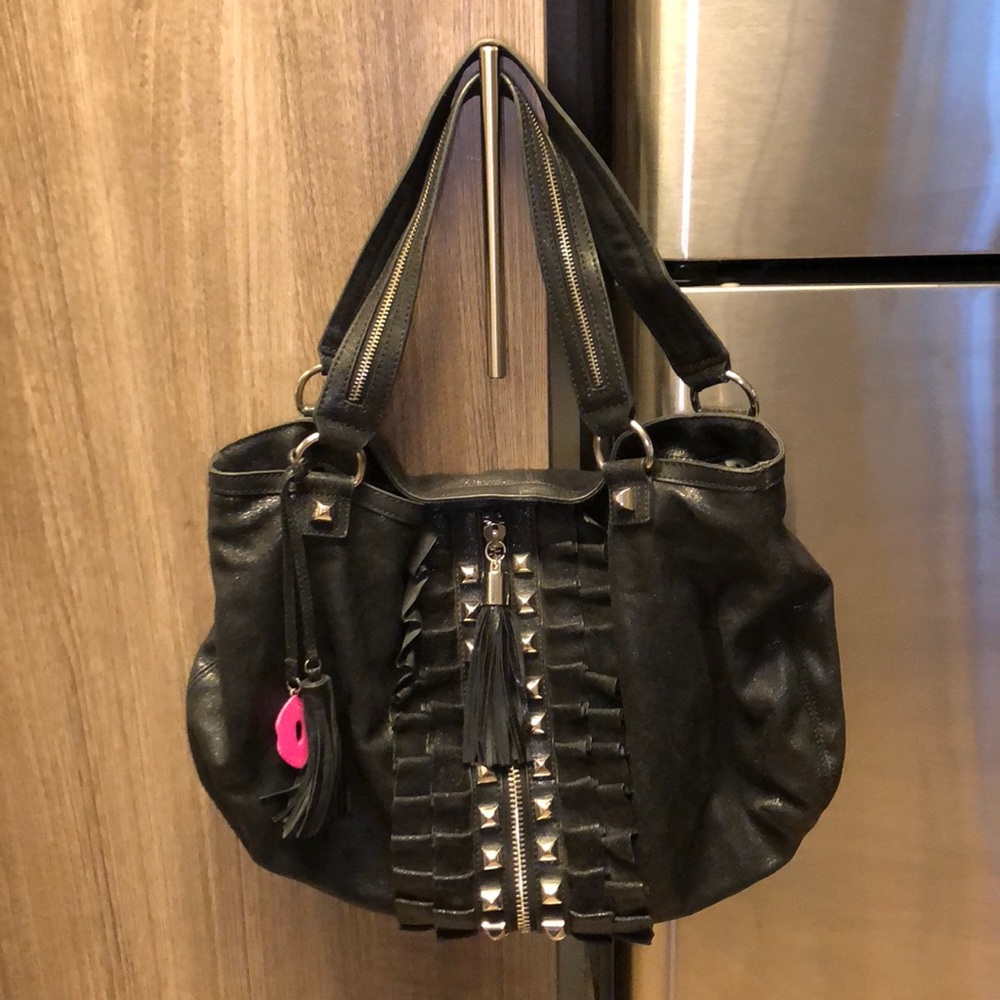 Authentic Betsey Johnson glitter leather purse